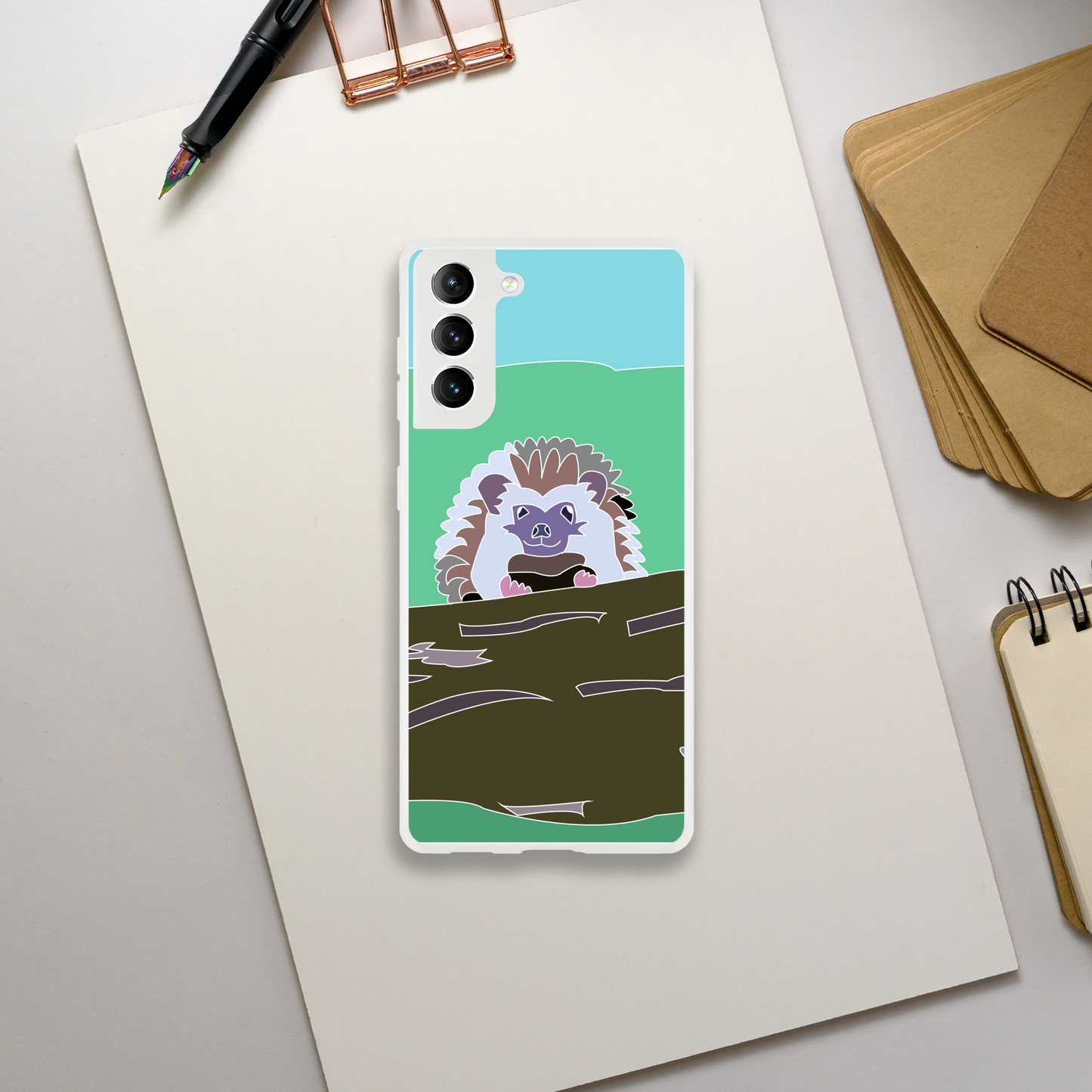 Hedgehog Phone Case — Cute Illustrated Animal Cover