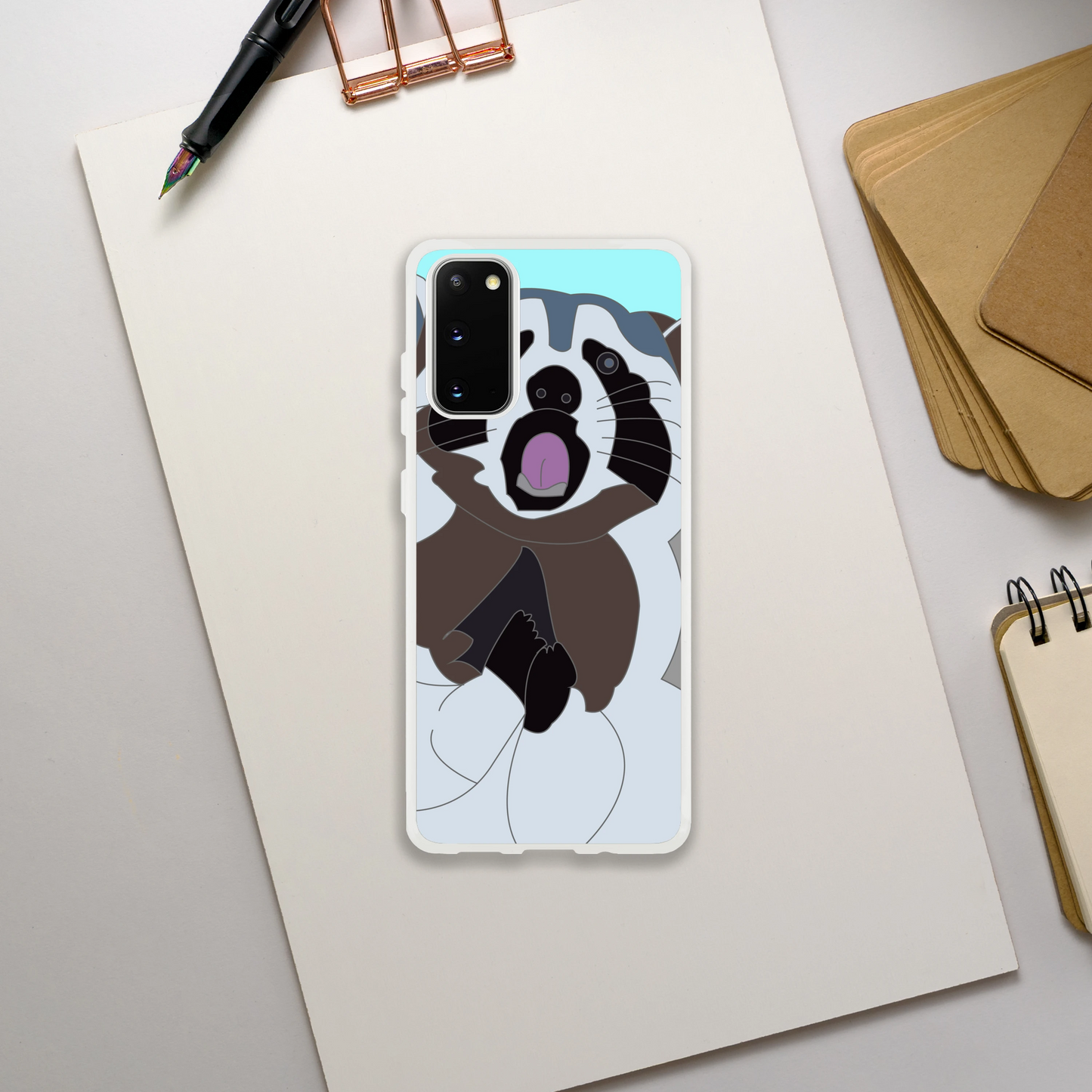 Raccoon Phone Case — Funny Illustrated Animal Cover