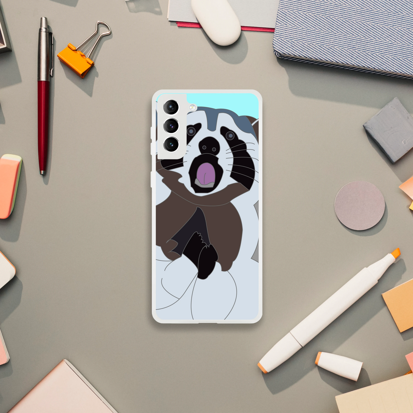Raccoon Phone Case — Funny Illustrated Animal Cover