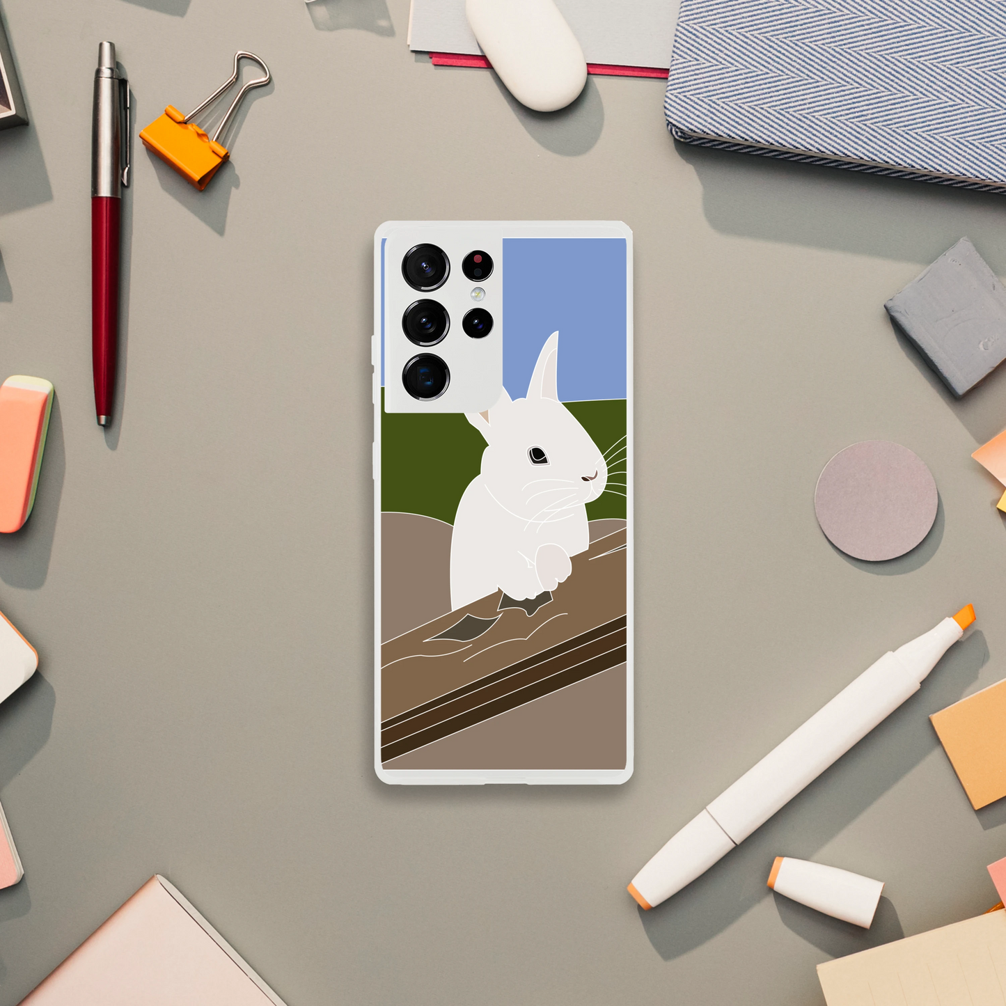 Rabbit Phone Case — Soft Illustrated Animal Cover
