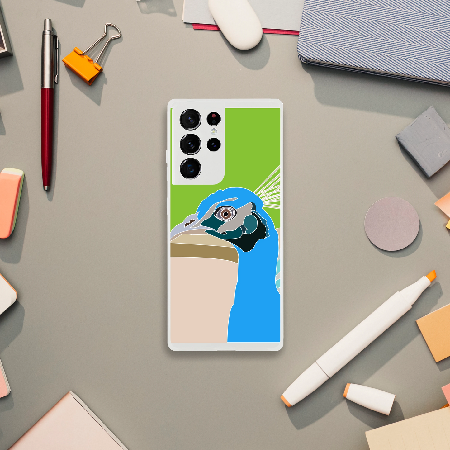 Peacock Phone Case — Vibrant Illustrated Bird Cover