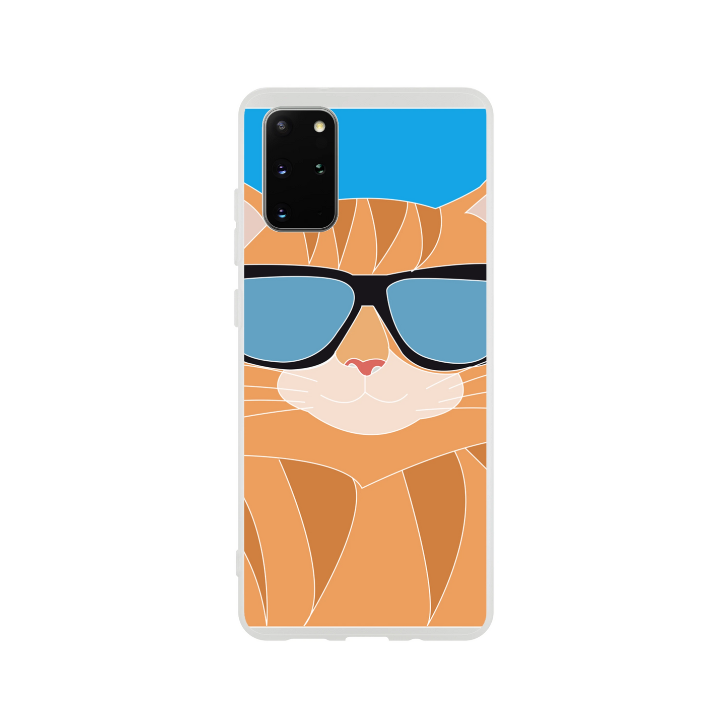 Cool Cat Phone Case — Funny Illustrated Sunglasses Cat Cover