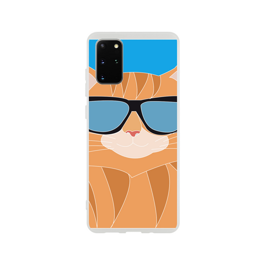 Cool Cat Phone Case — Funny Illustrated Sunglasses Cat Cover