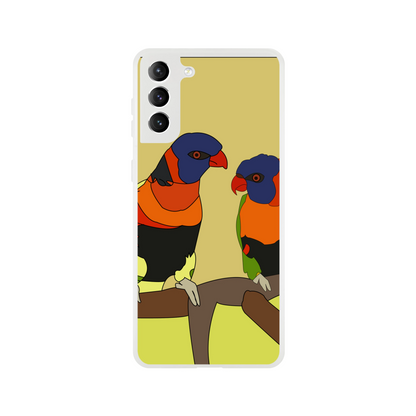 Lovebirds Phone Case — Colourful Illustrated Parrot Cover