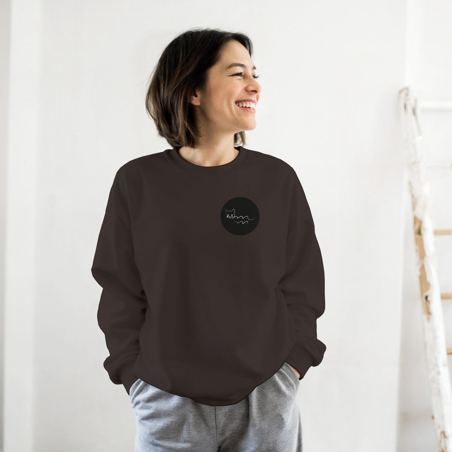 Aquarius Zodiac Sweatshirt - Zodiac Cat Design