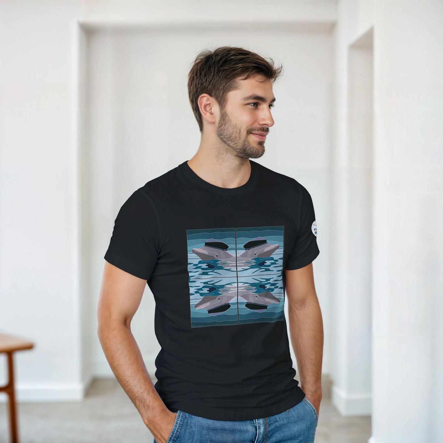 Wild & whimsy - Dolphin in a Beret Tee  - Popup Style