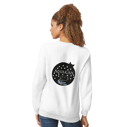 Aquarius Zodiac Sweatshirt - Zodiac Cat Design
