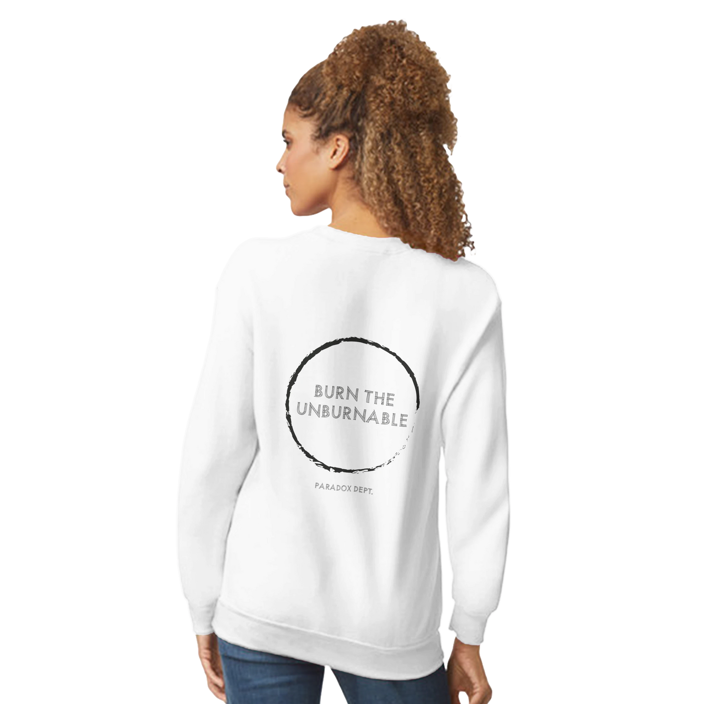 Burn the Unburnable Sweatshirt — Paradox Dept. | Classic Unisex Crewneck Sweatshirt